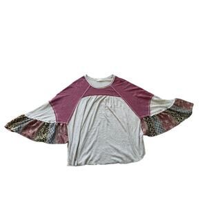 Altar'd State Patchwork sleeve blouse/shirt, size Medium